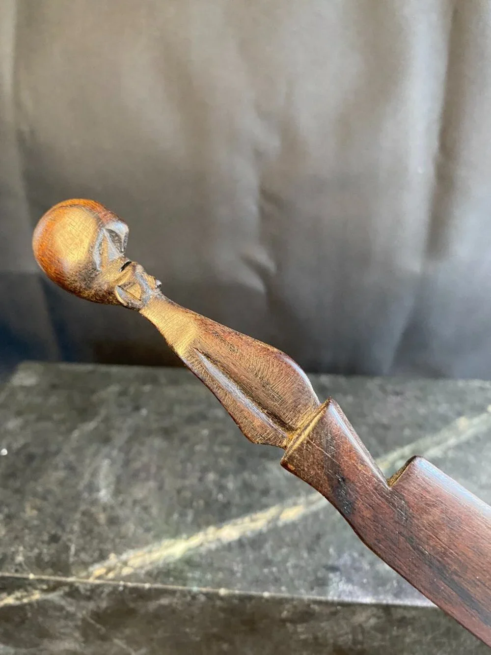 Vintage (1970's) Hand-carved African Wooden Letter Opener Ebony or Iroko 10